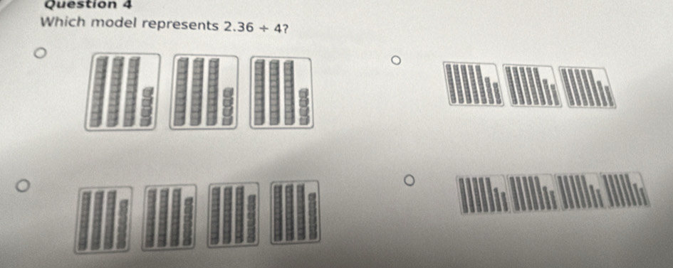 Which model represents 2.36/ 4 ?