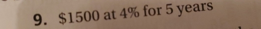 $1500 at 4% for 5 years