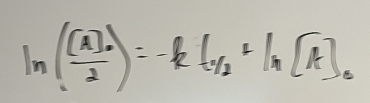 ln (frac [A]_02)=-kl_1/2+l_1[A]_0