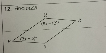 Find m∠ R.