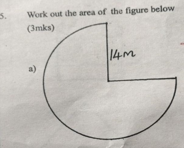 Work out the area of the figure below 
( 
a