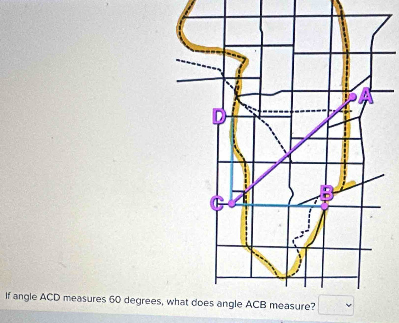 If angle ACD measures 60 degrees, re?