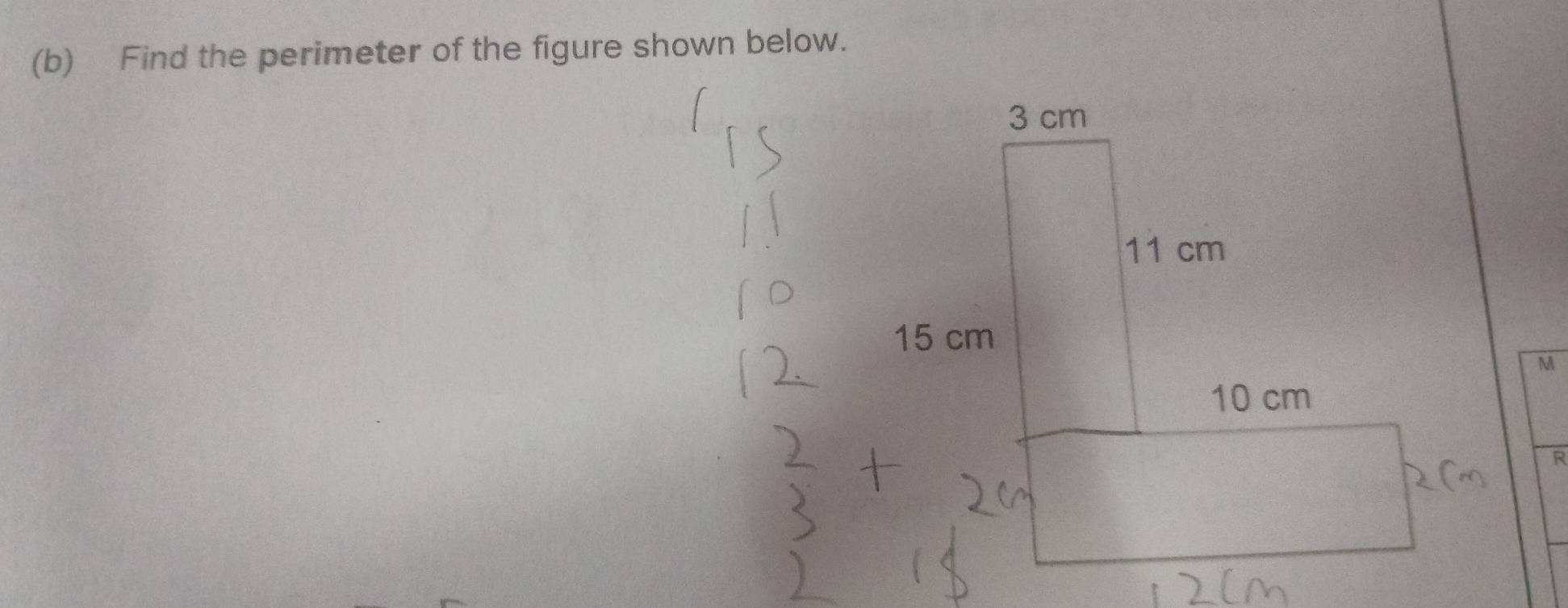 Find the perimeter of the figure shown below.