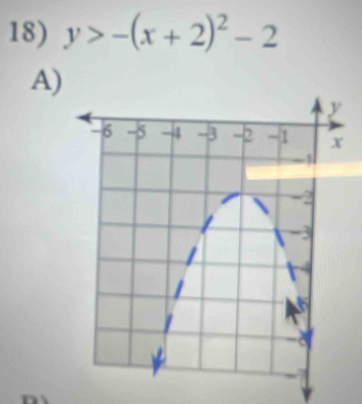 y>-(x+2)^2-2
A)