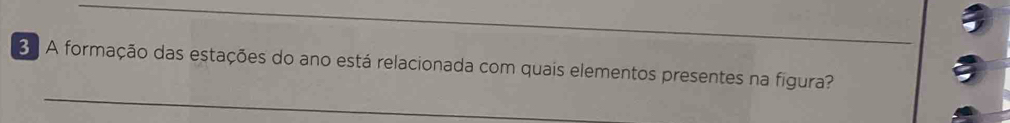 A formação das estações do ano está relacionada com quais elementos presentes na figura? 
_