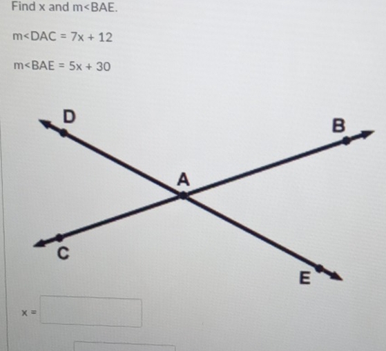 Find x and m .
m
m
x=□