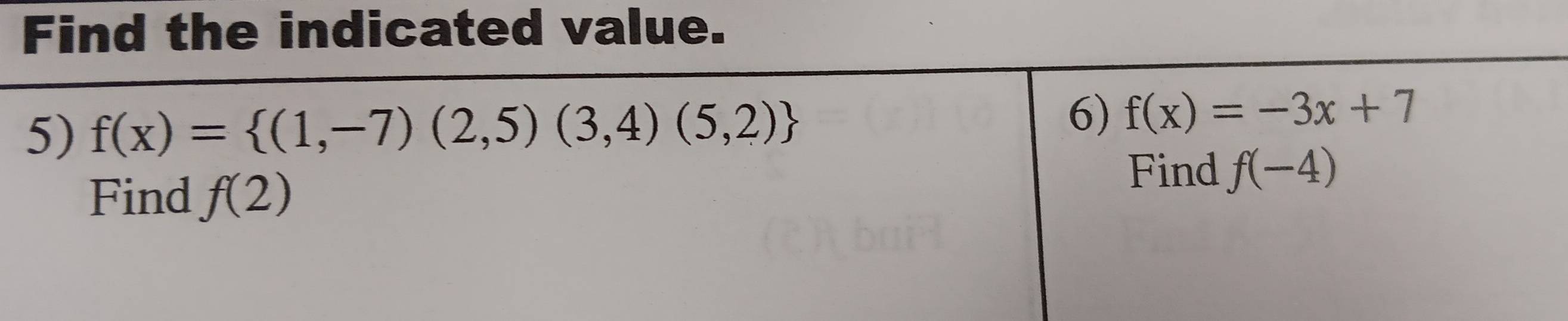 Find the indicated value.