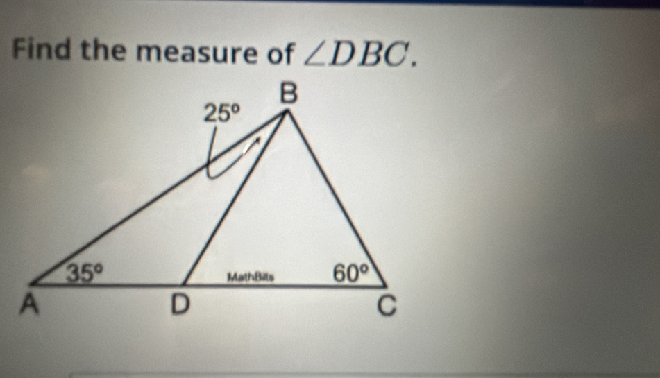 Find the measure of ∠ DBC.