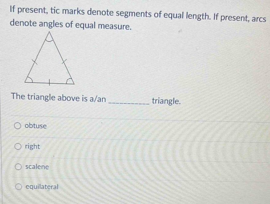 Solved: If present, tic marks denote segments of equal length. If ...