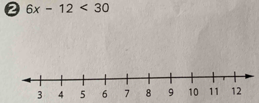 6x-12<30</tex>