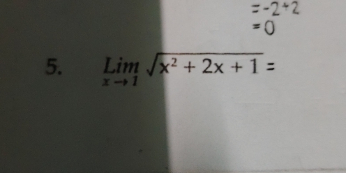 Lim √ x² + 2× + 1 =