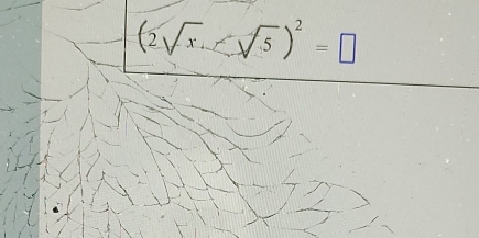 (2sqrt(x),sqrt(5))^2=□