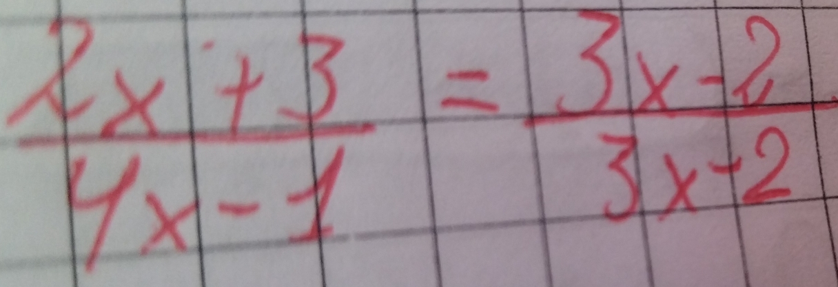  (2x+3)/4x-1 = (3x-21)/3x-21 