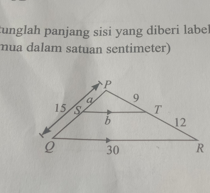 tunglah panjang sisi yang diberi label 
mua dalam satuan sentimeter)