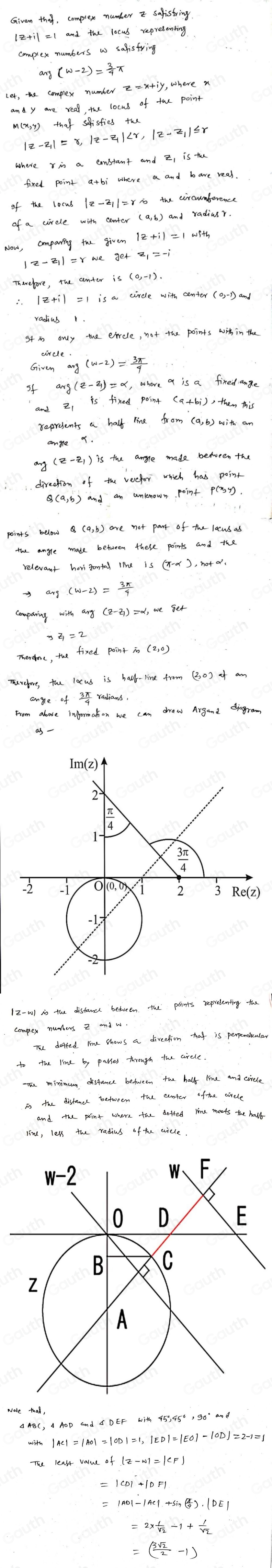 Solved: On an Argand diagram, sketch the locus representing complex ...