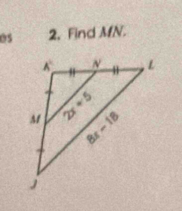 0s 2. Find MN.