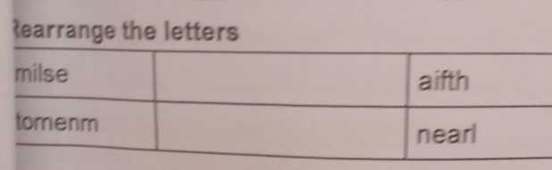 earrange the letters