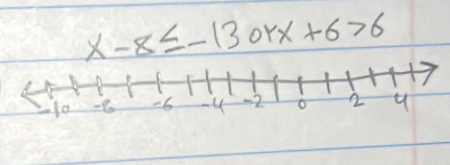 x-8≤ -130rx+6>6