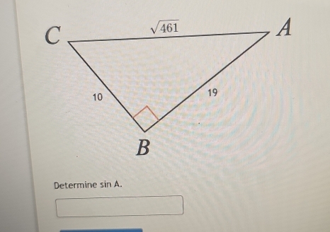 Determine sin A.