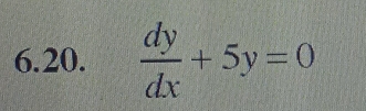  dy/dx +5y=0