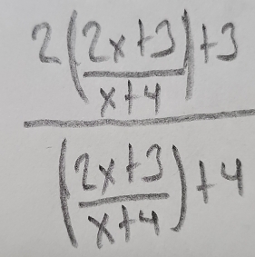 frac 2( ((x+3))/x+4 +3(frac (x+3endpmatrix x+4)+4