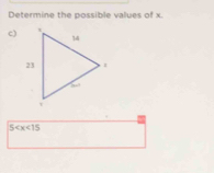 Determine the possible values of x.
5