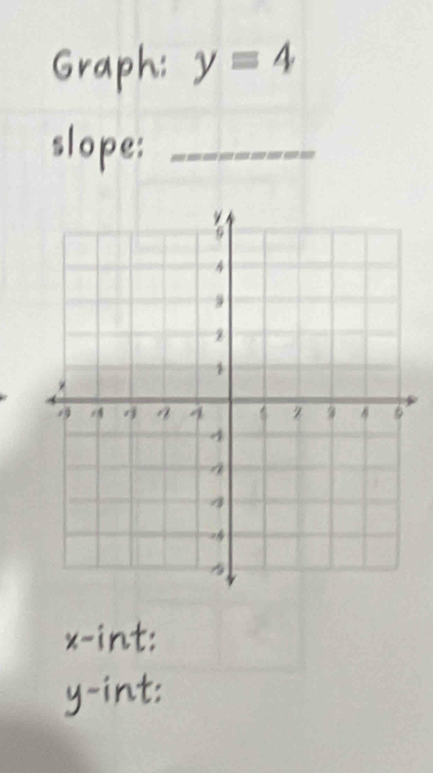 Graph: y=4
slope:_ 
it