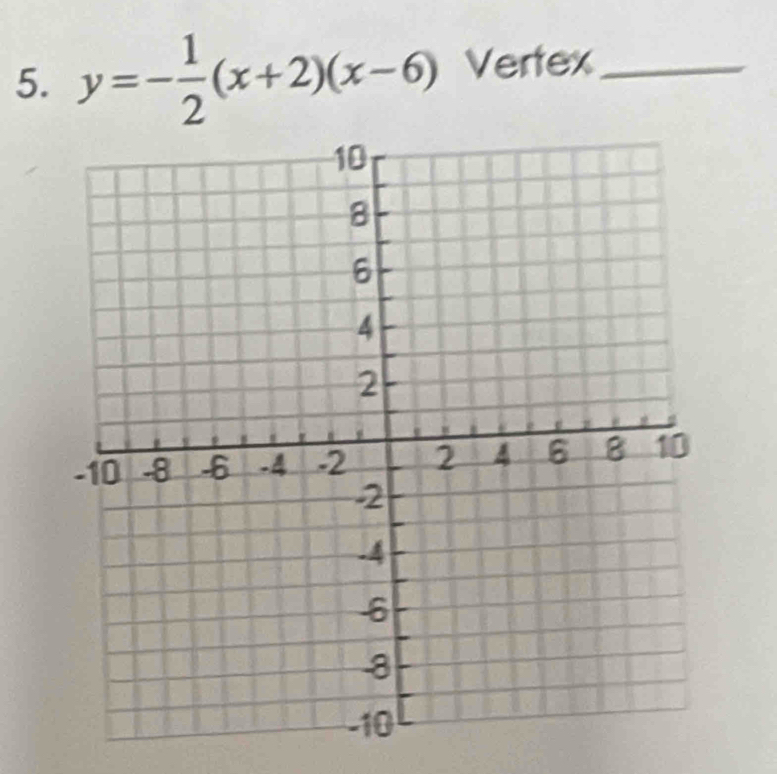 y=- 1/2 (x+2)(x-6) Vertex_