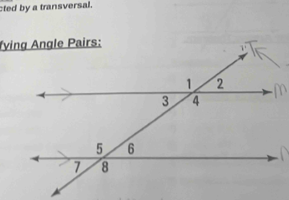 cted by a transversal.