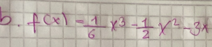 f(x)= 1/6 x^3- 1/2 x^2-3x