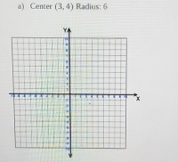 Center (3,4) Radius: 6