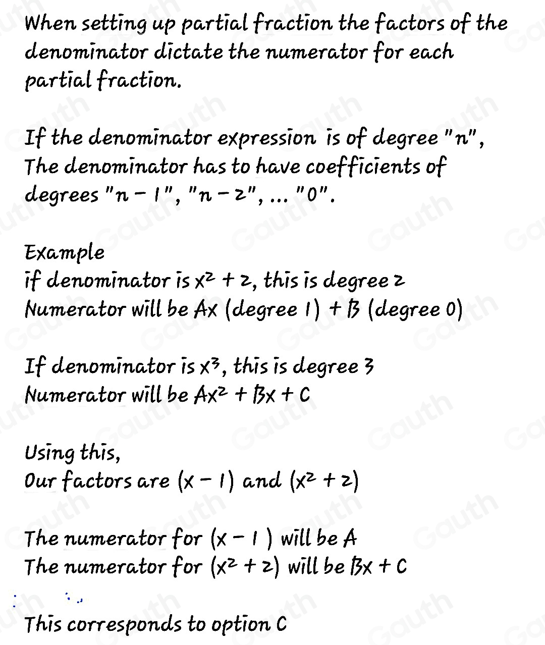 Solved: What is the correct partial fraction decomposition set up for ...