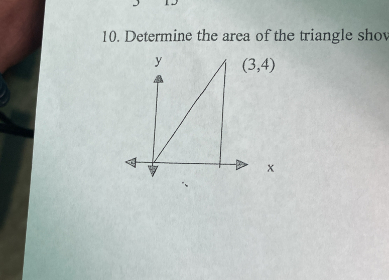 Determine the area of the triangle shov
x