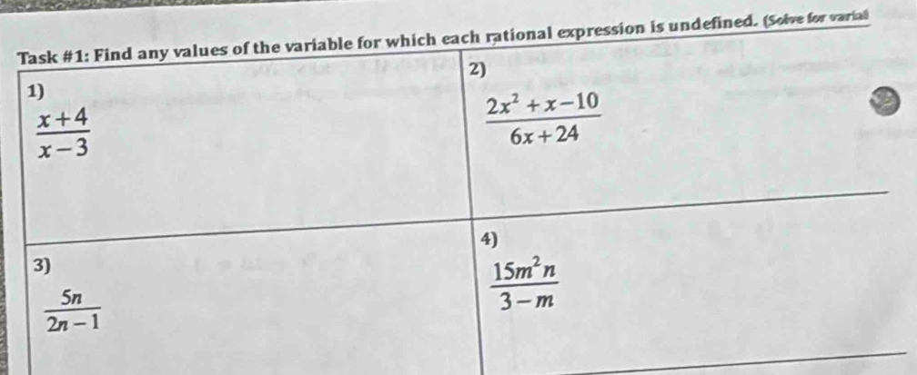 ssion is undefined. (Solve for variali