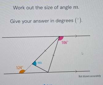 Work out the size of angle m.
Give your answer in degrees (^circ ).
y