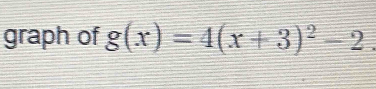 graph of g(x)=4(x+3)^2-2.