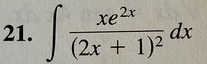 ∈t frac xe^(2x)(2x+1)^2dx