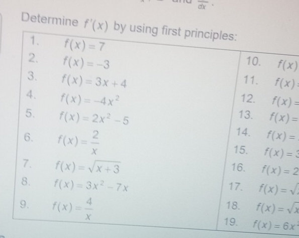 overline dx·
Determine