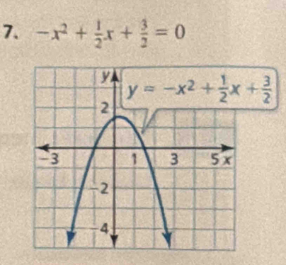 -x^2+ 1/2 x+ 3/2 =0