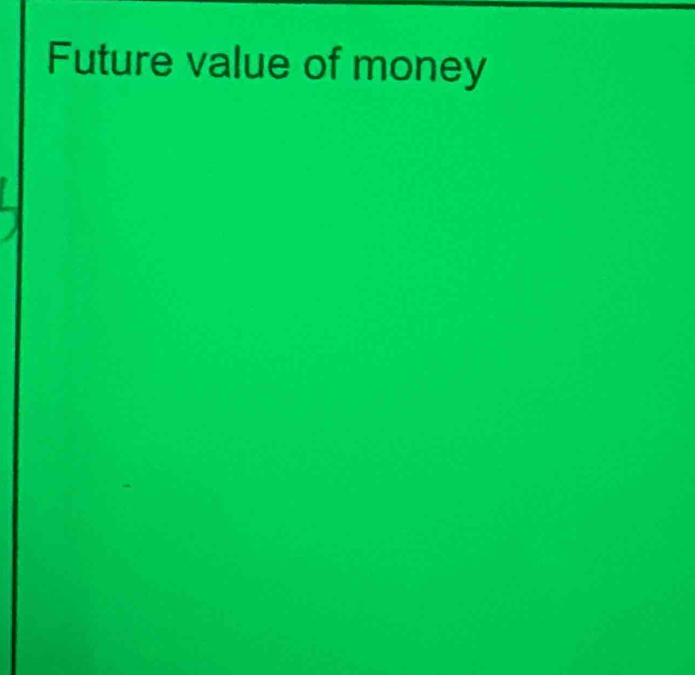 Future value of money