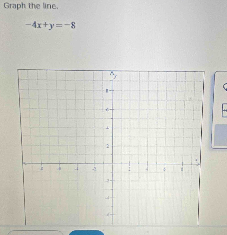 Graph the line.
-4x+y=-8