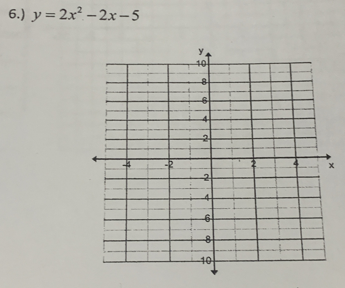 6.) y=2x^2-2x-5