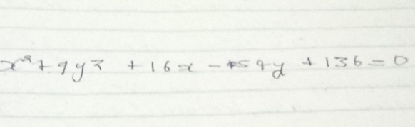 x^2+9y^2+16x-54y+136=0