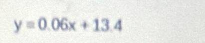 y=0.06x+13.4