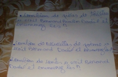 Combtom do viocoo, do thistne 
be ecrit Benmand Bimaim Dadio dl 
emuninny ees? 
comdiem do nocuilles do roeme 
ocnit Benmand Dooid et enunmeng 
cembiom do comdos p erit Benand 
badio et emumong Res?