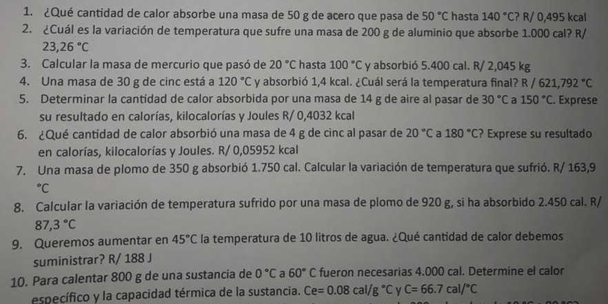 Solved: ¿Qué cantidad de calor absorbe una masa de 50 g de acero que ...