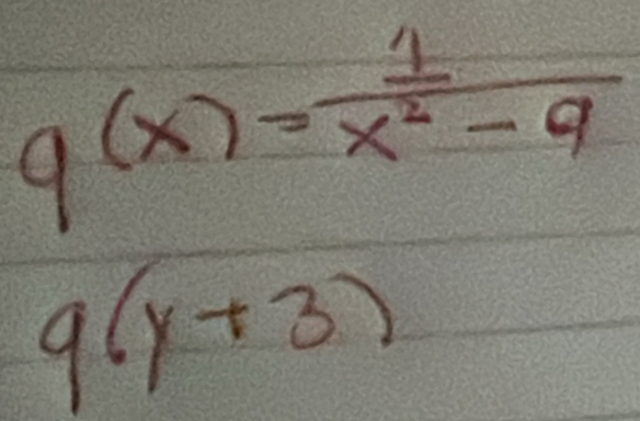 q(x)= 1/x^2-9 
9(y+3)