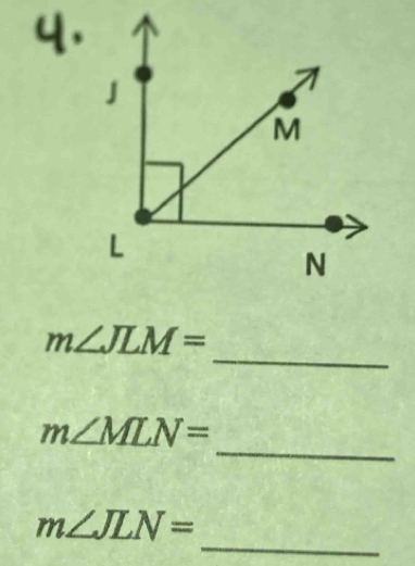 m∠ JLM=
_
m∠ MLN=
_
m∠ JLN=