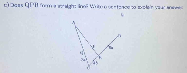 Does QPB form a straight line? Write a sentence to explain your answer.