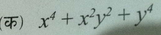 (क) x^4+x^2y^2+y^4